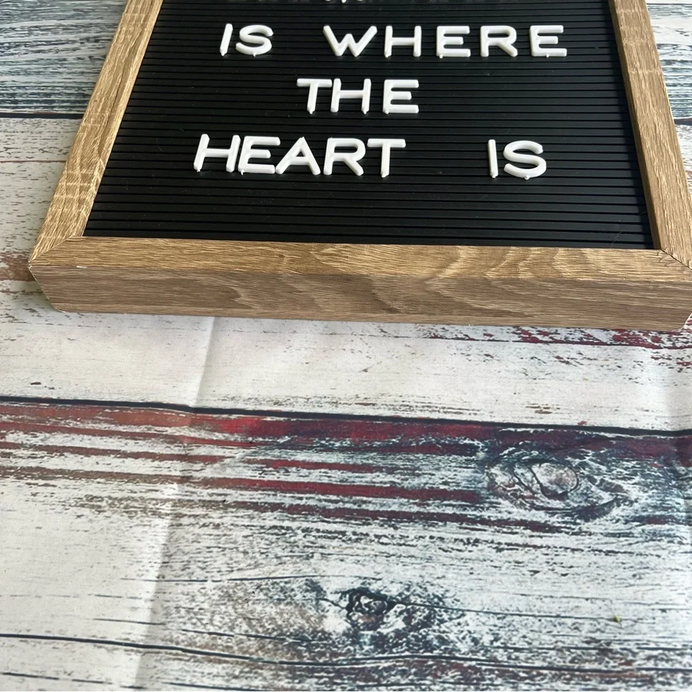 Black Letter Board with Wooden Frame 12in x 12in